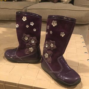 Girl’s mid-cafe suede boots